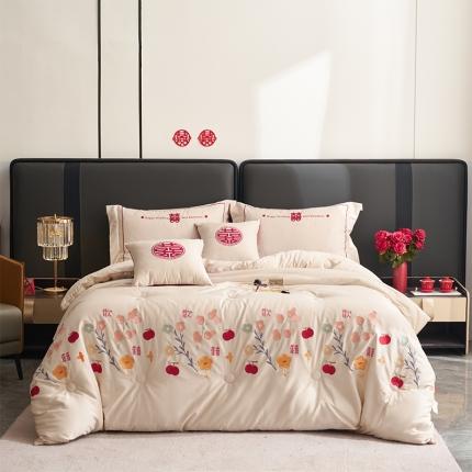 91家纺网 家纺一手货源 找家纺 （总）甜咪咪 2023新款居家婚庆被结婚被婚庆大豆被 春秋冬喜被