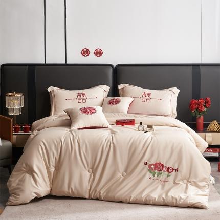 91家纺网 家纺一手货源 找家纺 （总）甜咪咪 2023新款居家婚庆被结婚被婚庆大豆被 春秋冬喜被