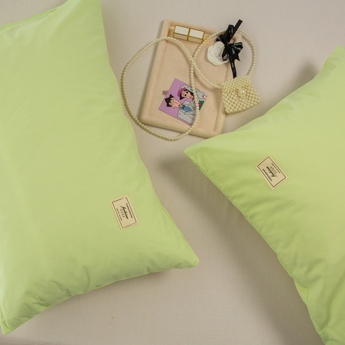 91家纺网 家纺一手货源 找家纺 芬晴 2023新款纯棉水洗棉枕套 薄荷绿