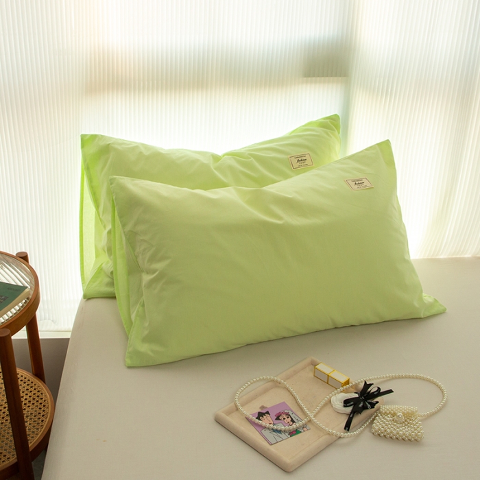 91家纺网 家纺一手货源 找家纺 芬晴 2023新款纯棉水洗棉枕套 薄荷绿