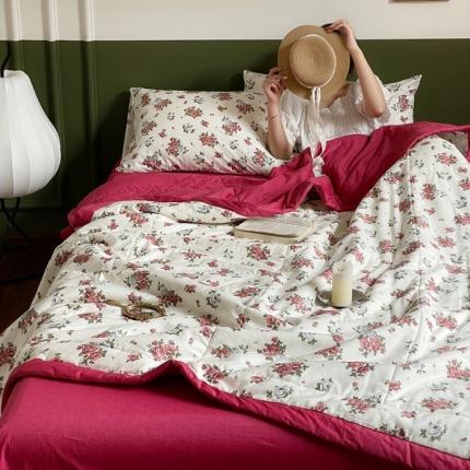 91家纺网 家纺一手货源 找家纺 总[特价】被窝玫瑰物语全棉新疆棉花夏被四件套