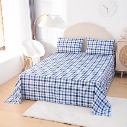 91家纺网 家纺一手货源 找家纺 火星时代 2023防水床单防失禁隔尿垫纯白色磨毛床罩套 蓝调