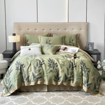 91家纺网 家纺一手货源 找家纺 娇逸 2023新款60天丝印花系列四件套 焕欣