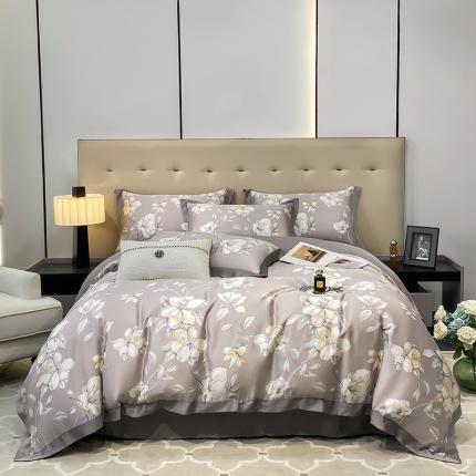 91家纺网 家纺一手货源 找家纺 娇逸 2023新款60天丝印花系列四件套 光樱