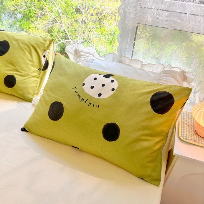 91家纺网 家纺一手货源 找家纺 呗旺鹿 2023新款13372全棉纯棉印花四件套直播款 波点楠楠