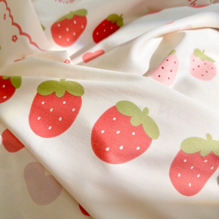 91家纺网 家纺一手货源 找家纺 呗旺鹿 2023新款13372全棉纯棉印花四件套直播款 草莓冰冰