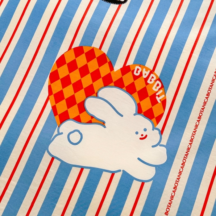 91家纺网 家纺一手货源 找家纺 呗旺鹿 2023新款13372全棉纯棉印花四件套直播款 查理兔