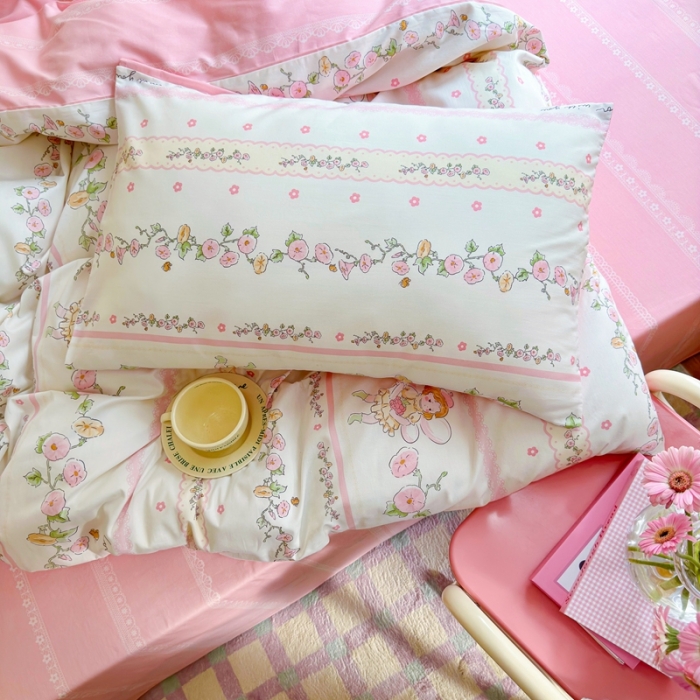 91家纺网 家纺一手货源 找家纺 呗旺鹿 2023新款13372全棉纯棉印花四件套直播款 蝶恋花