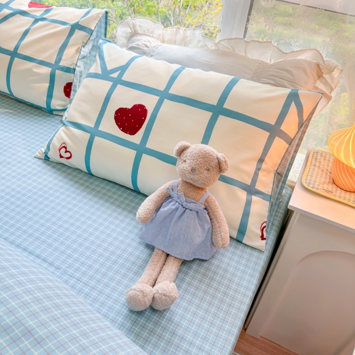 91家纺网 家纺一手货源 找家纺 呗旺鹿 2023新款13372全棉纯棉印花四件套直播款 兰格