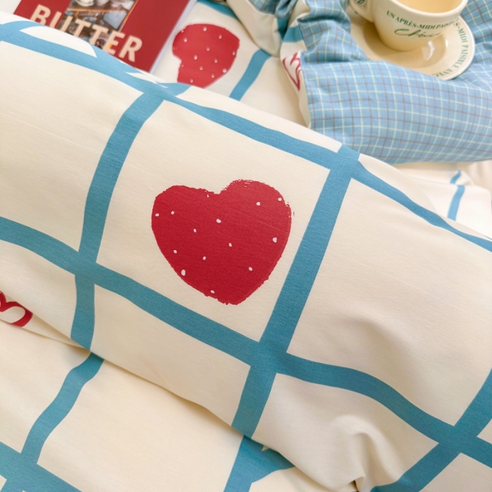 91家纺网 家纺一手货源 找家纺 呗旺鹿 2023新款13372全棉纯棉印花四件套直播款 兰格