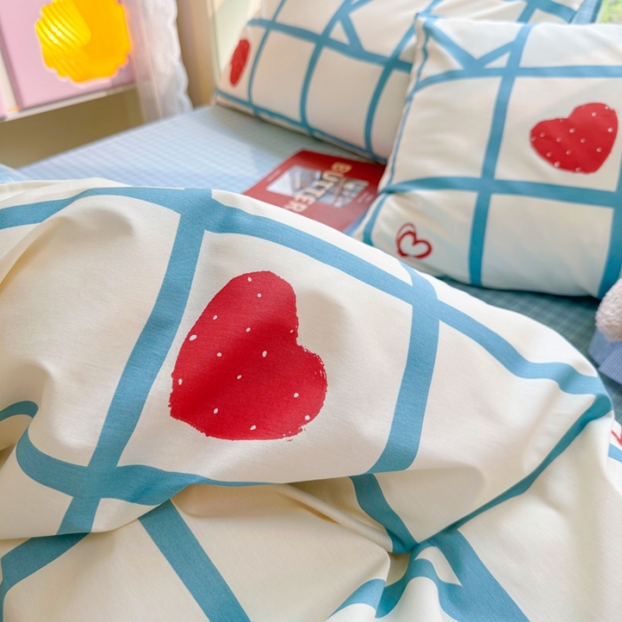 91家纺网 家纺一手货源 找家纺 呗旺鹿 2023新款13372全棉纯棉印花四件套直播款 兰格