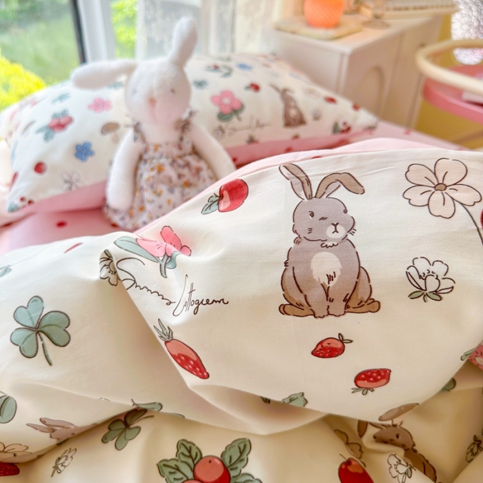 91家纺网 家纺一手货源 找家纺 呗旺鹿 2023新款13372全棉纯棉印花四件套直播款 奇妙农场