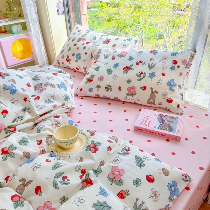 91家纺网 家纺一手货源 找家纺 呗旺鹿 2023新款13372全棉纯棉印花四件套直播款 奇妙农场