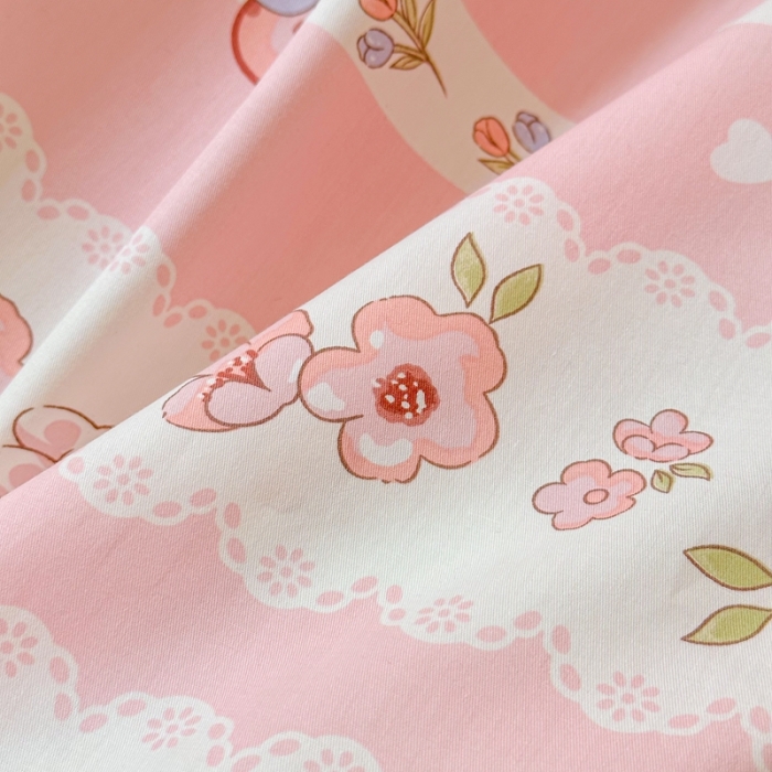 91家纺网 家纺一手货源 找家纺 呗旺鹿 2023新款13372全棉纯棉印花四件套直播款 小兔奶酱