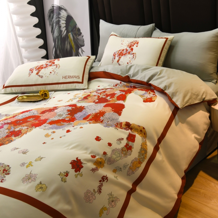 91家纺网 家纺一手货源 找家纺 爵仕 2023新款轻奢简约风全棉四件套 艾玛