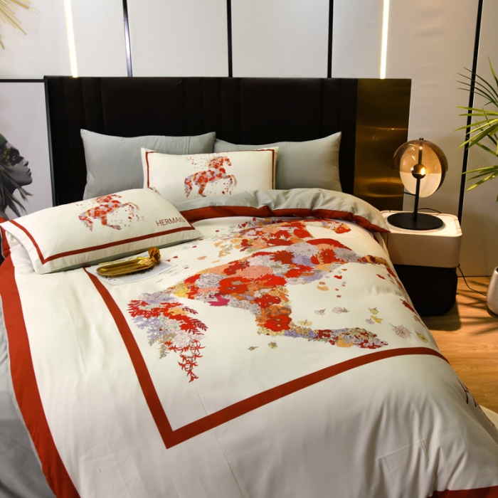 91家纺网 家纺一手货源 找家纺 爵仕 2023新款轻奢简约风全棉四件套 艾玛