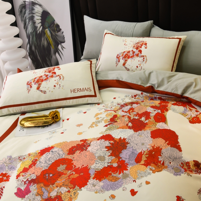 91家纺网 家纺一手货源 找家纺 爵仕 2023新款轻奢简约风全棉四件套 艾玛