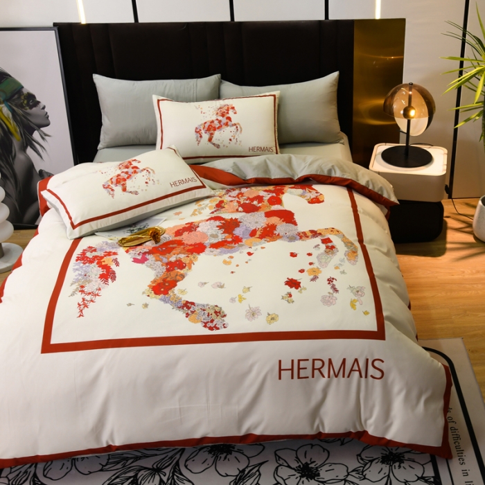 91家纺网 家纺一手货源 找家纺 爵仕 2023新款轻奢简约风全棉四件套 艾玛