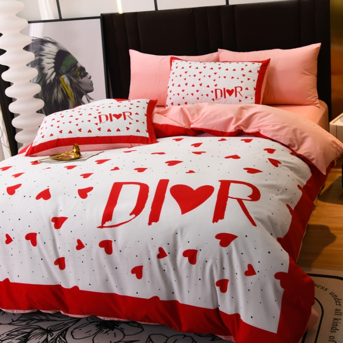 91家纺网 家纺一手货源 找家纺 爵仕 2023新款轻奢简约风全棉四件套 爱心