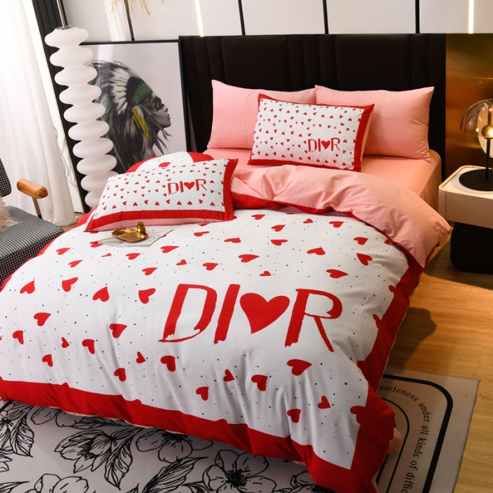 91家纺网 家纺一手货源 找家纺 爵仕 2023新款轻奢简约风全棉四件套 爱心