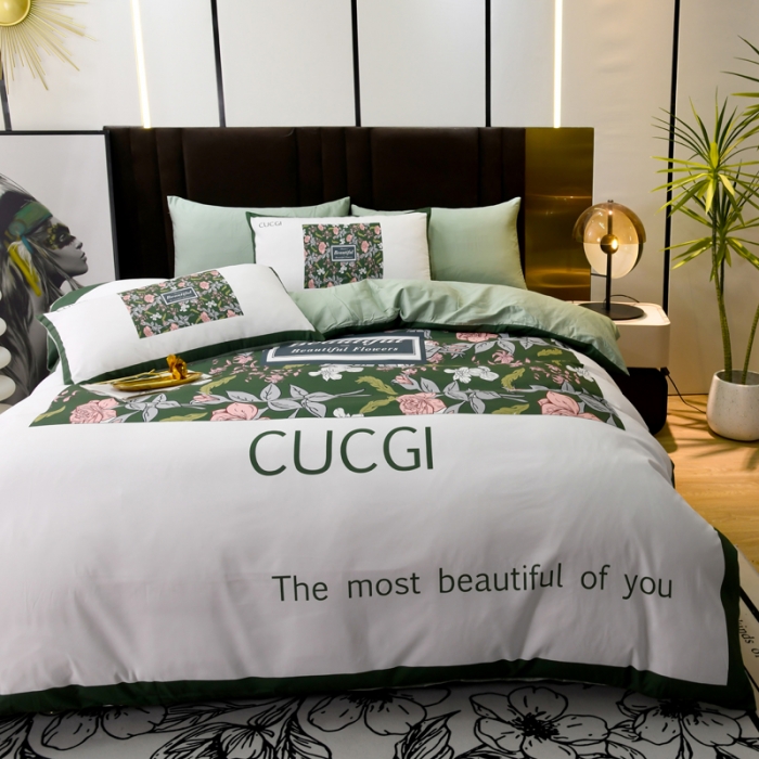 91家纺网 家纺一手货源 找家纺 爵仕 2023新款轻奢简约风全棉四件套 格林