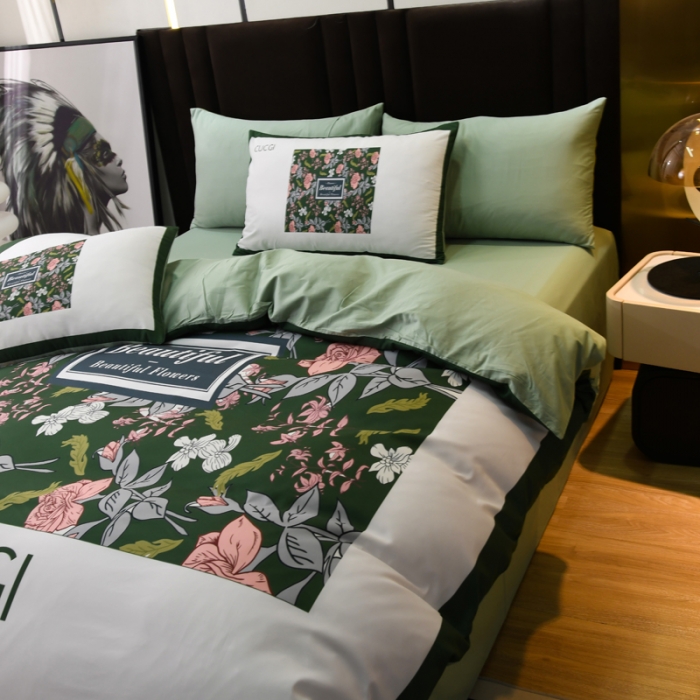 91家纺网 家纺一手货源 找家纺 爵仕 2023新款轻奢简约风全棉四件套 格林