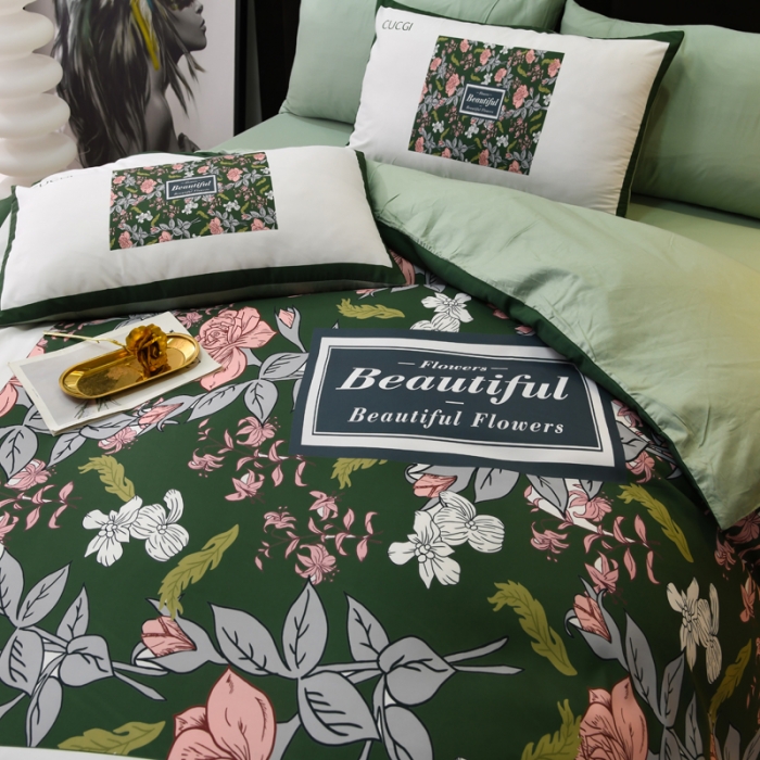 91家纺网 家纺一手货源 找家纺 爵仕 2023新款轻奢简约风全棉四件套 格林