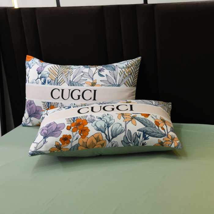 91家纺网 家纺一手货源 找家纺 爵仕 2023新款轻奢简约风全棉四件套 花园