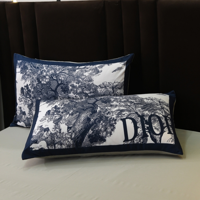 91家纺网 家纺一手货源 找家纺 爵仕 2023新款轻奢简约风全棉四件套 森林蓝