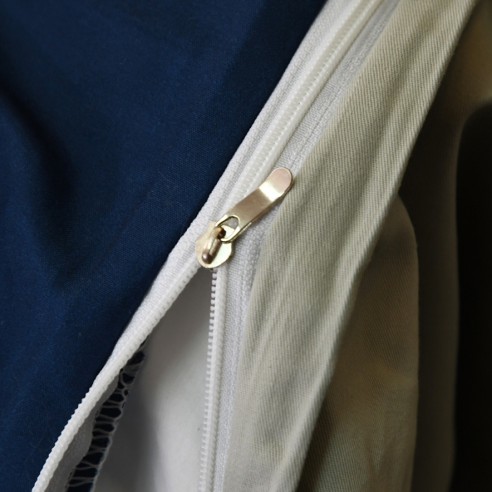 91家纺网 家纺一手货源 找家纺 爵仕 2023新款轻奢简约风全棉四件套 森林蓝