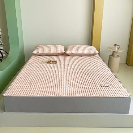 91家纺网 家纺一手货源 找家纺 好眠好梦 小冰块（床笠款）10MM乳胶凉席 小冰块-樱花粉