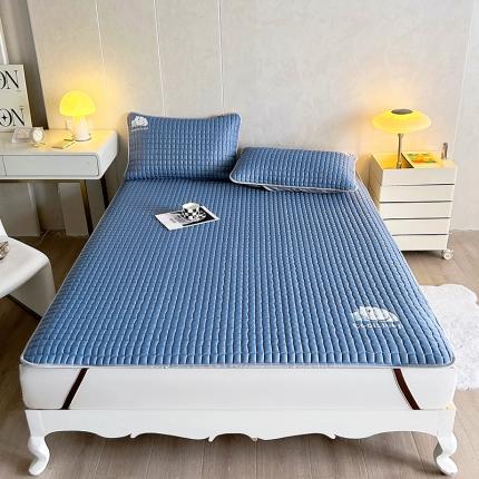 91家纺网 家纺一手货源 找家纺 好眠好梦 小冰块（床单款）10MM乳胶凉席 宾利蓝