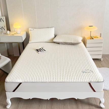 91家纺网 家纺一手货源 找家纺 好眠好梦 小冰块（床单款）10MM乳胶凉席 米白