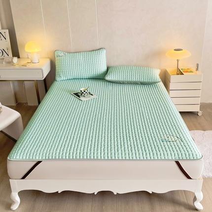 91家纺网 家纺一手货源 找家纺 好眠好梦 小冰块（床单款）10MM乳胶凉席 天空蓝