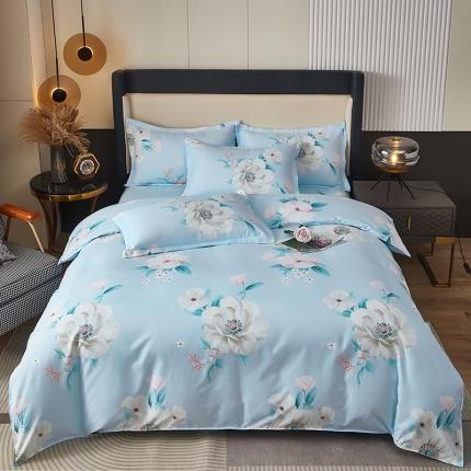 91家纺网 家纺一手货源 找家纺 佑佳家纺 2024新款磨毛印花植物羊绒单被套晓露含香-兰