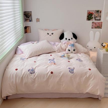 91家纺网 家纺一手货源 找家纺 佰亿莱 2024直播新款全棉色织水洗棉毛巾绣迪士尼系列 星黛露