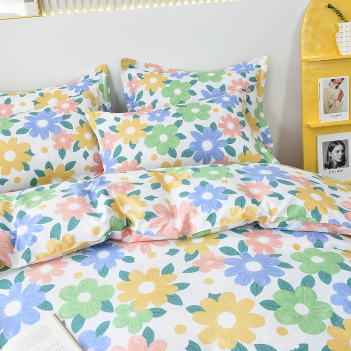 91家纺网 家纺一手货源 找家纺 登登家纺 2025新款全棉13070四件套 缤纷多彩