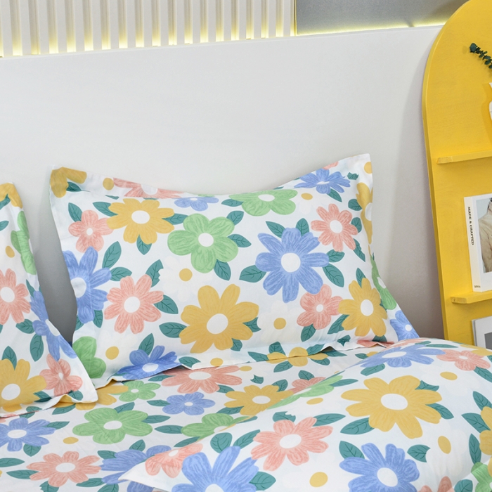 91家纺网 家纺一手货源 找家纺 登登家纺 2025新款全棉13070四件套 缤纷多彩