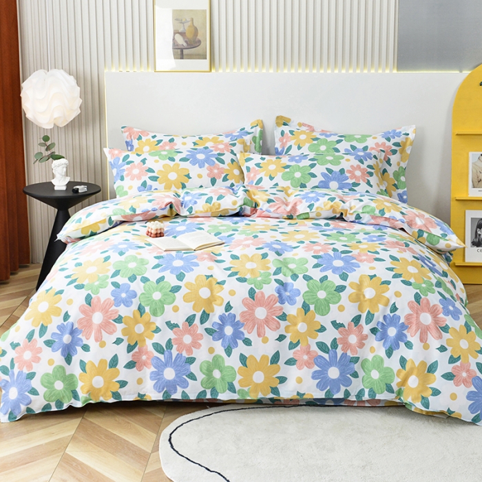 91家纺网 家纺一手货源 找家纺 登登家纺 2025新款全棉13070四件套 缤纷多彩