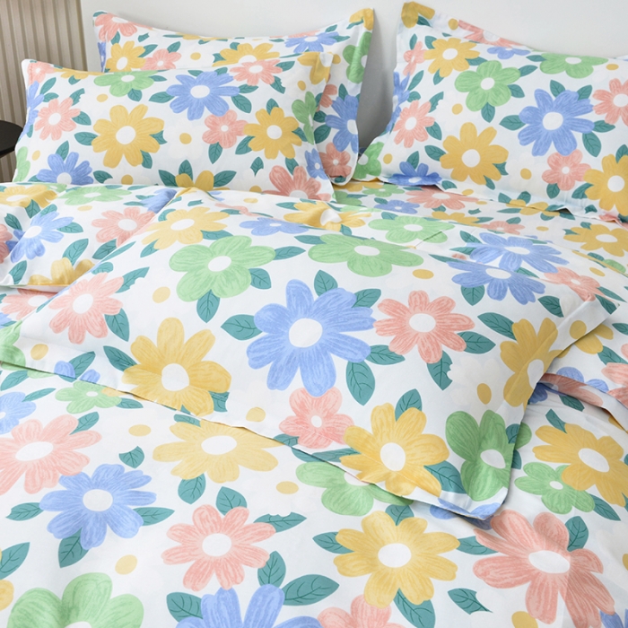 91家纺网 家纺一手货源 找家纺 登登家纺 2025新款全棉13070四件套 缤纷多彩