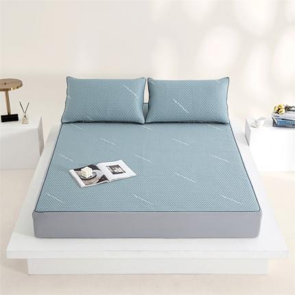 91家纺网 家纺一手货源 找家纺 鼎飞 2023新款凉豆豆提花冰丝席 海燕蓝