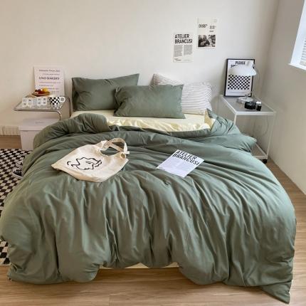 91家纺网 家纺一手货源 找家纺 （总）菲度 2022新款亲肤棉纯色四件套