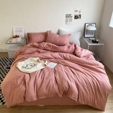 91家纺网 家纺一手货源 找家纺 （总）菲度 2022新款亲肤棉纯色四件套