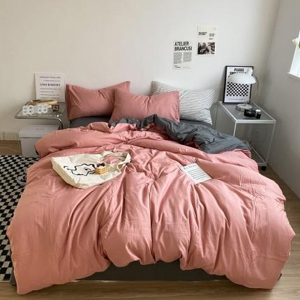 91家纺网 家纺一手货源 找家纺 （总）菲度 2022新款亲肤棉纯色四件套