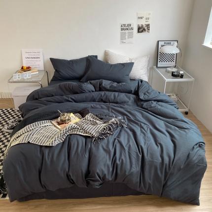 91家纺网 家纺一手货源 找家纺 （总）菲度 2022新款亲肤棉纯色四件套