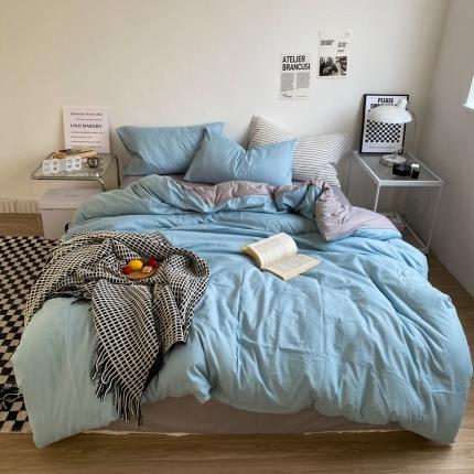 91家纺网 家纺一手货源 找家纺 （总）菲度 2022新款亲肤棉纯色四件套