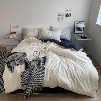 91家纺网 家纺一手货源 找家纺 （总）菲度 2022新款亲肤棉纯色四件套