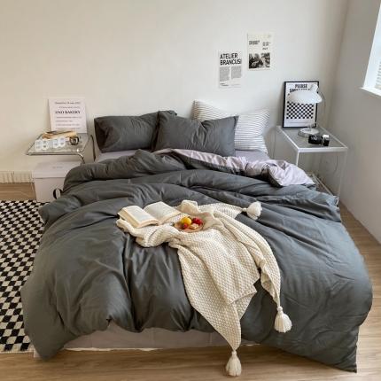 91家纺网 家纺一手货源 找家纺 （总）菲度 2022新款亲肤棉纯色四件套