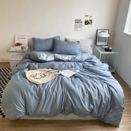 91家纺网 家纺一手货源 找家纺 （总）菲度 2022新款亲肤棉纯色四件套