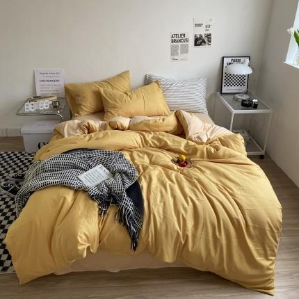 91家纺网 家纺一手货源 找家纺 （总）菲度 2022新款亲肤棉纯色四件套